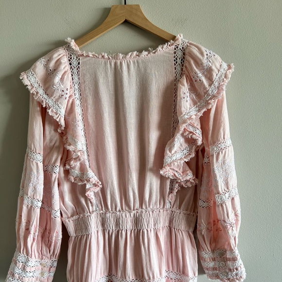 LoveShackFancy Deacon Dress | Dusty Pink | Size Large - Picture 10 of 16